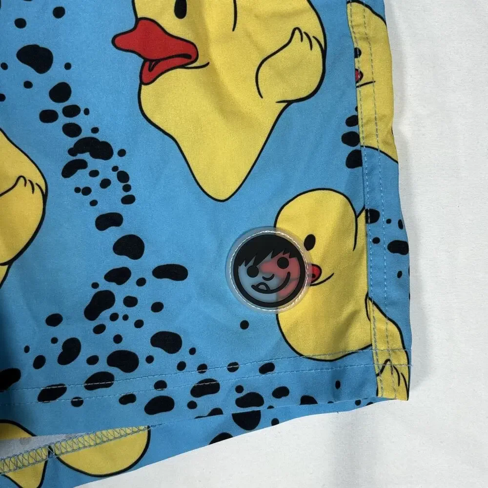 Men's NEFF Blue‎ Rubber Ducky Swimming Trunks Shorts Size Small